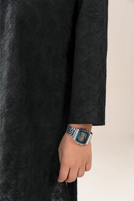Black Chikankari | Kids-Kurta Trouser