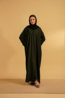 Basic Pleat Abaya | Dark Green