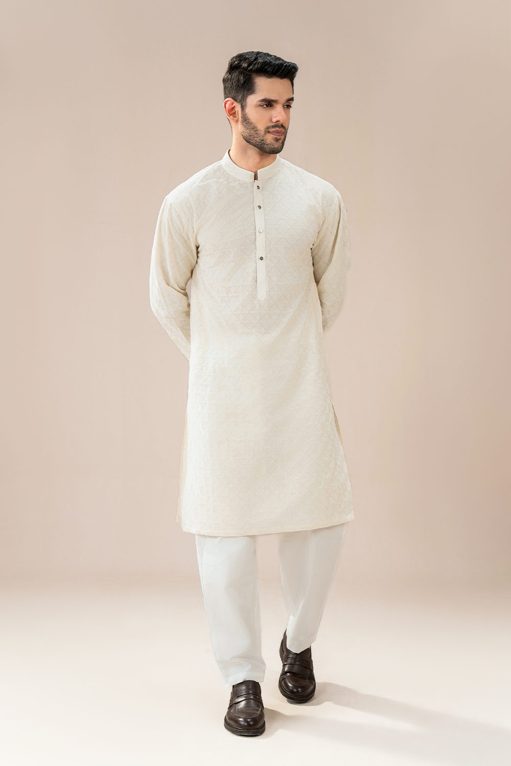 Off-White Chikankari | Kurta Trouser
