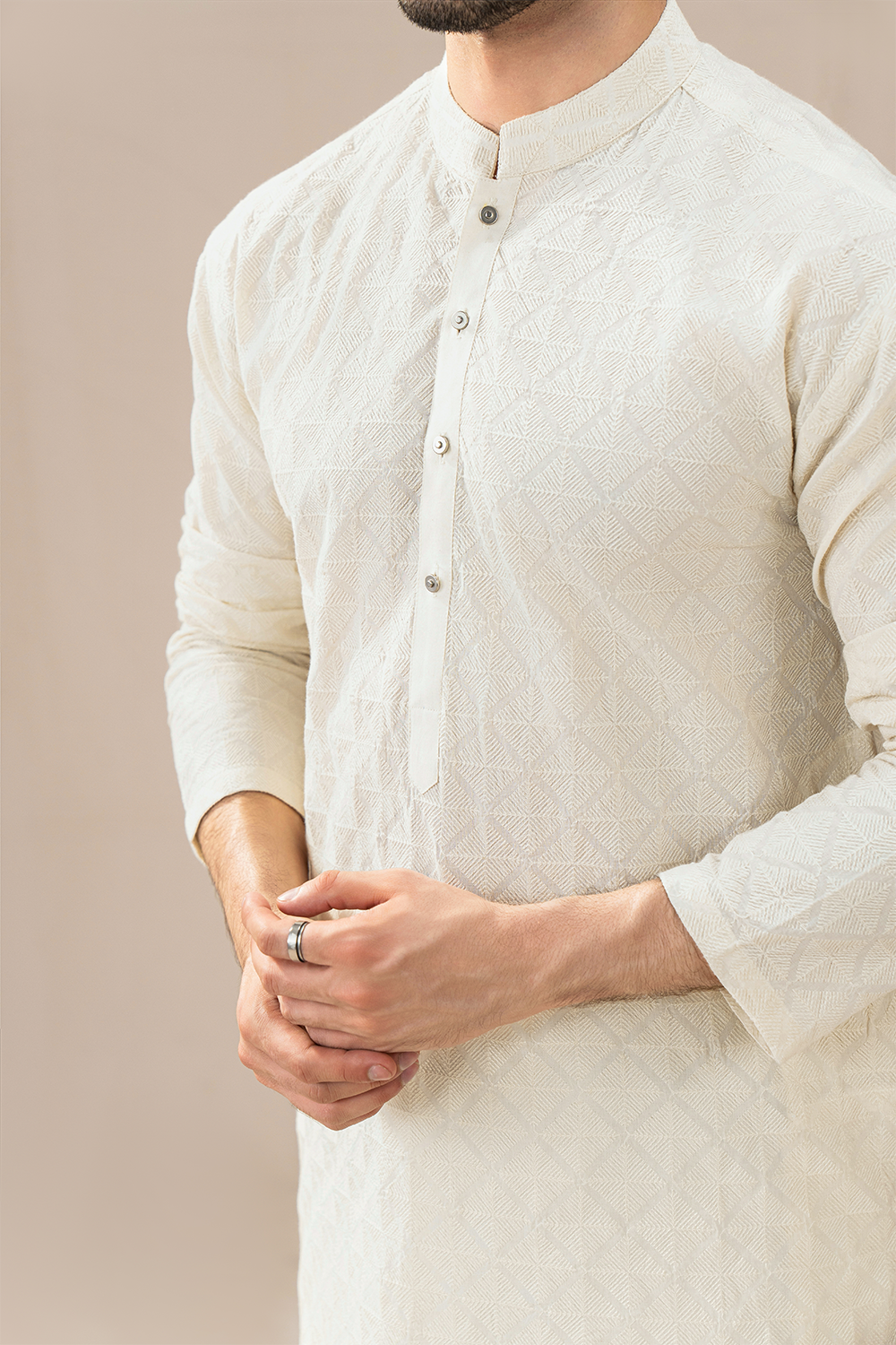 Off-White Chikankari | Kurta Trouser