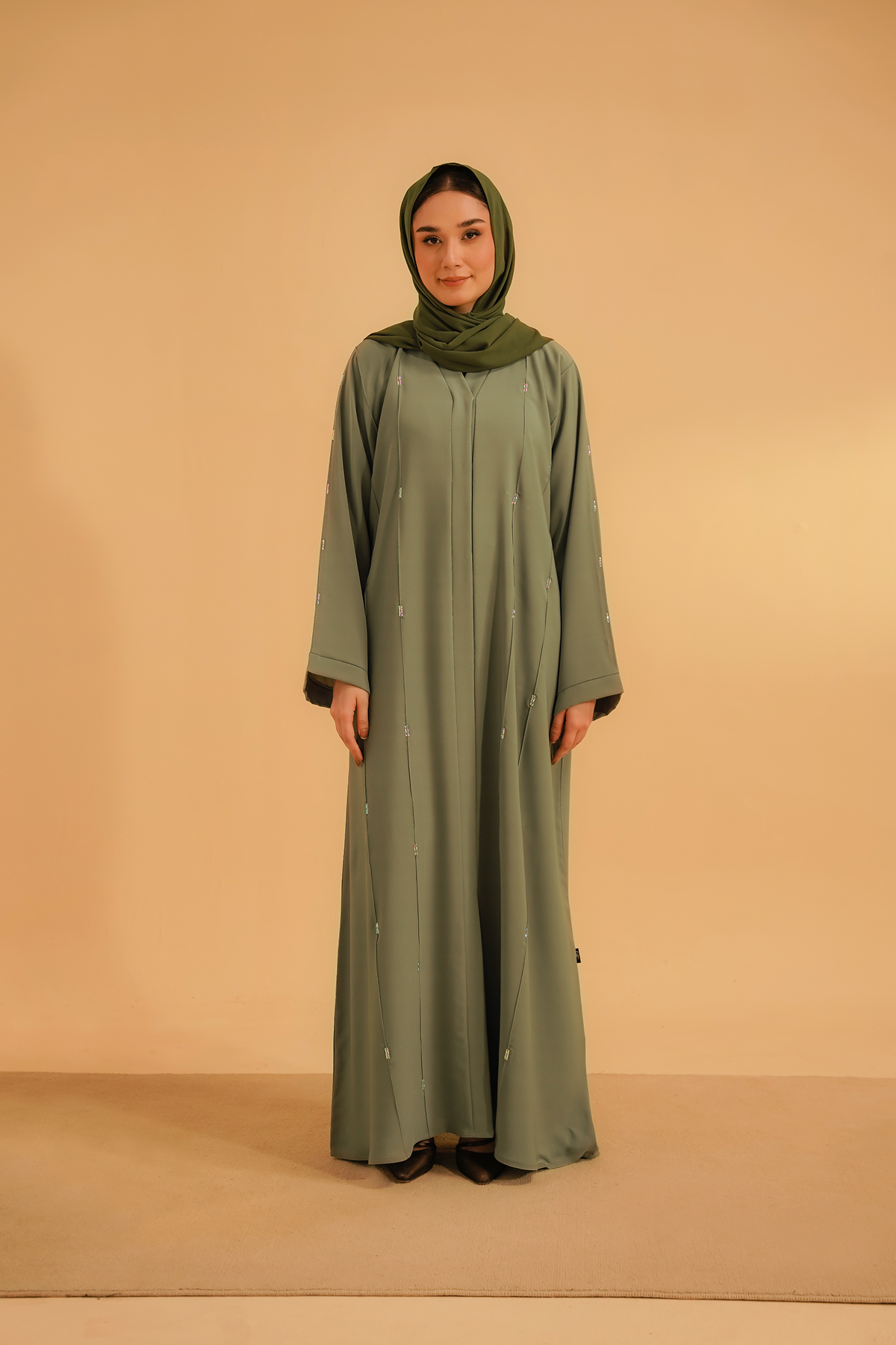 Embellished Abaya | Sage Green