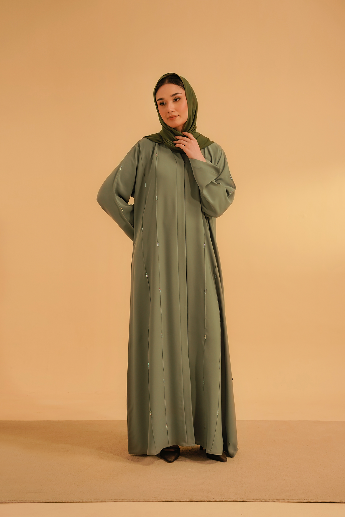 Embellished Abaya | Sage Green