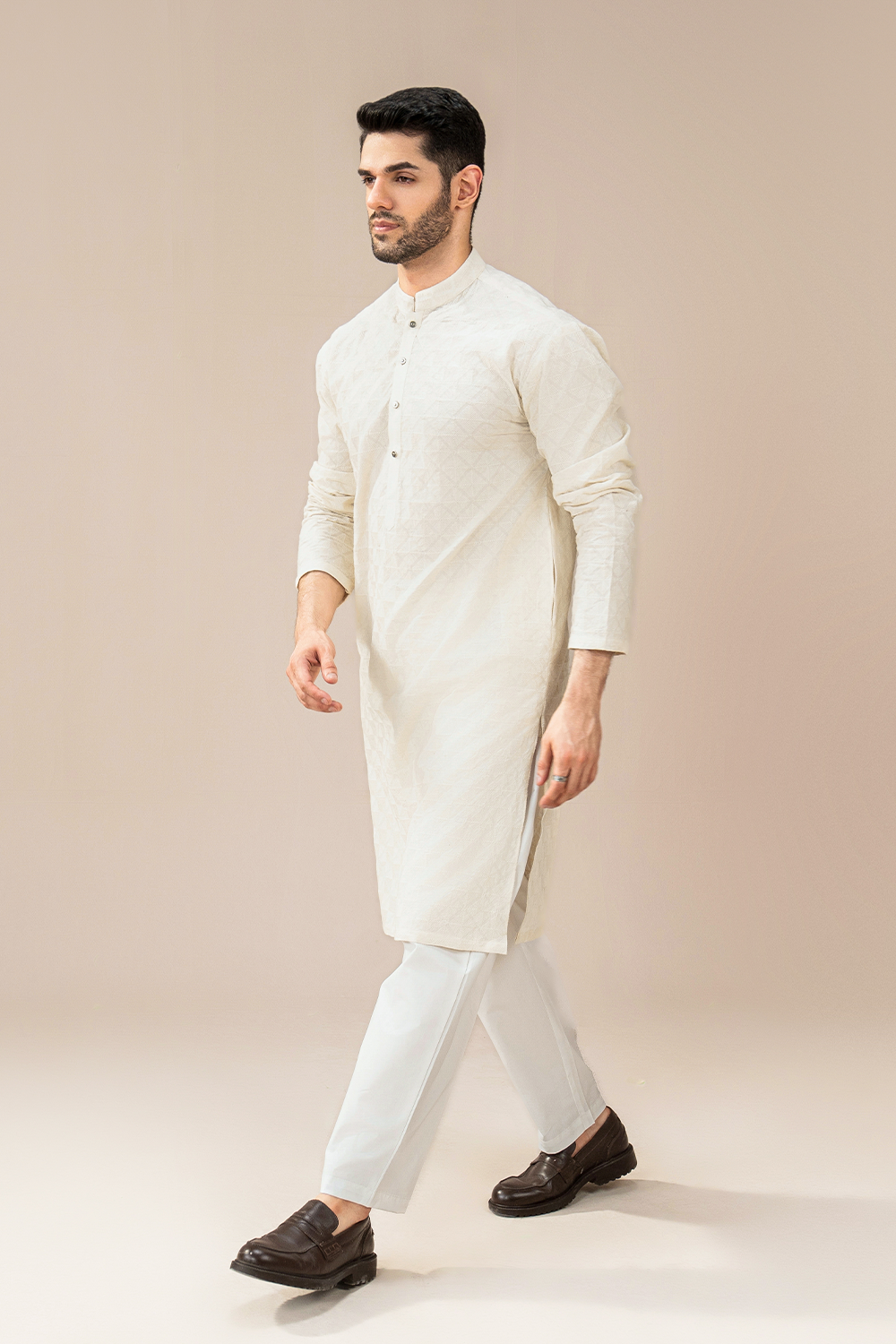 Off-White Chikankari | Kurta Trouser