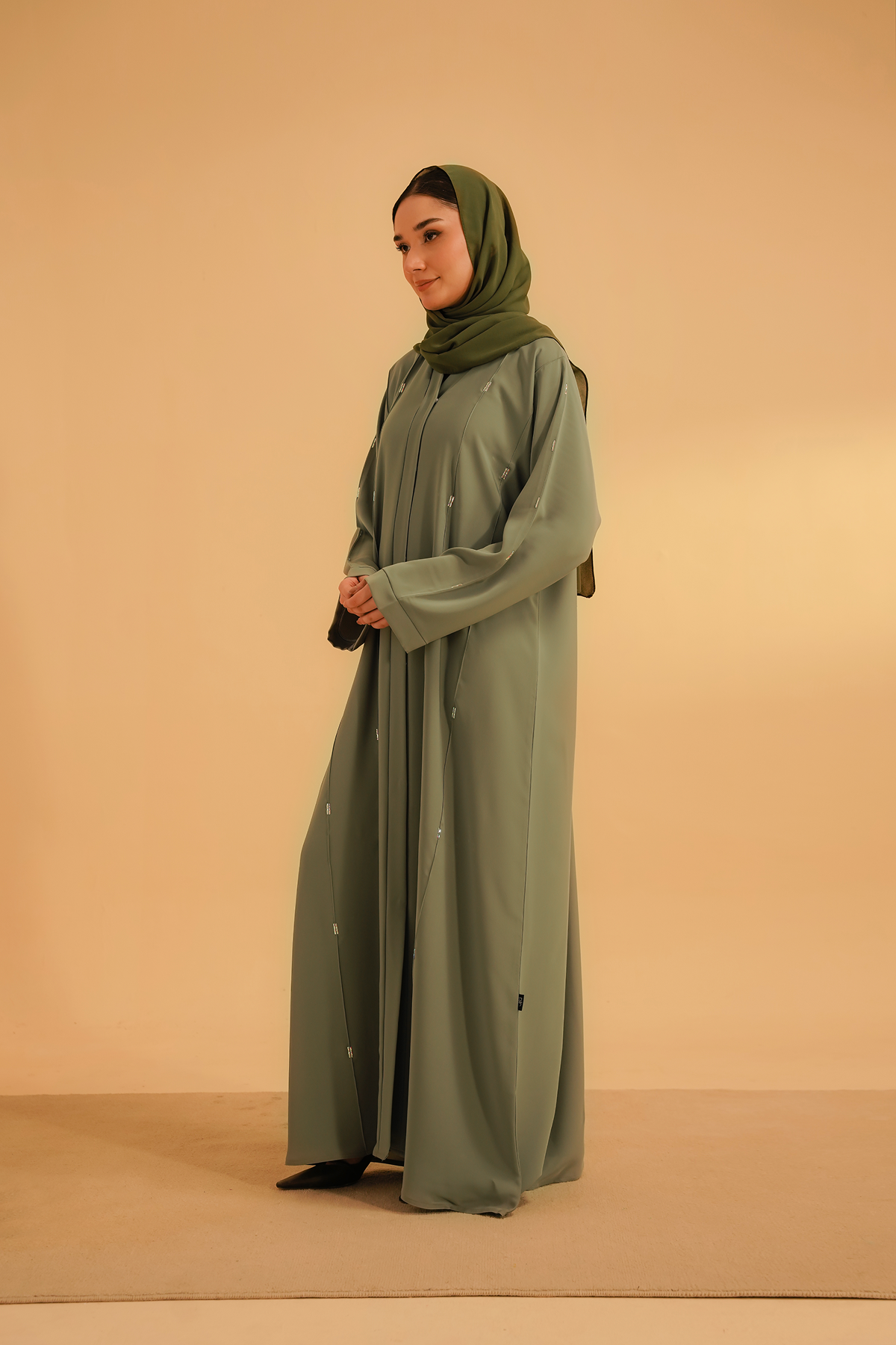 Embellished Abaya | Sage Green