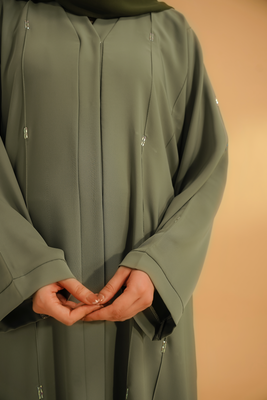 Embellished Abaya | Sage Green