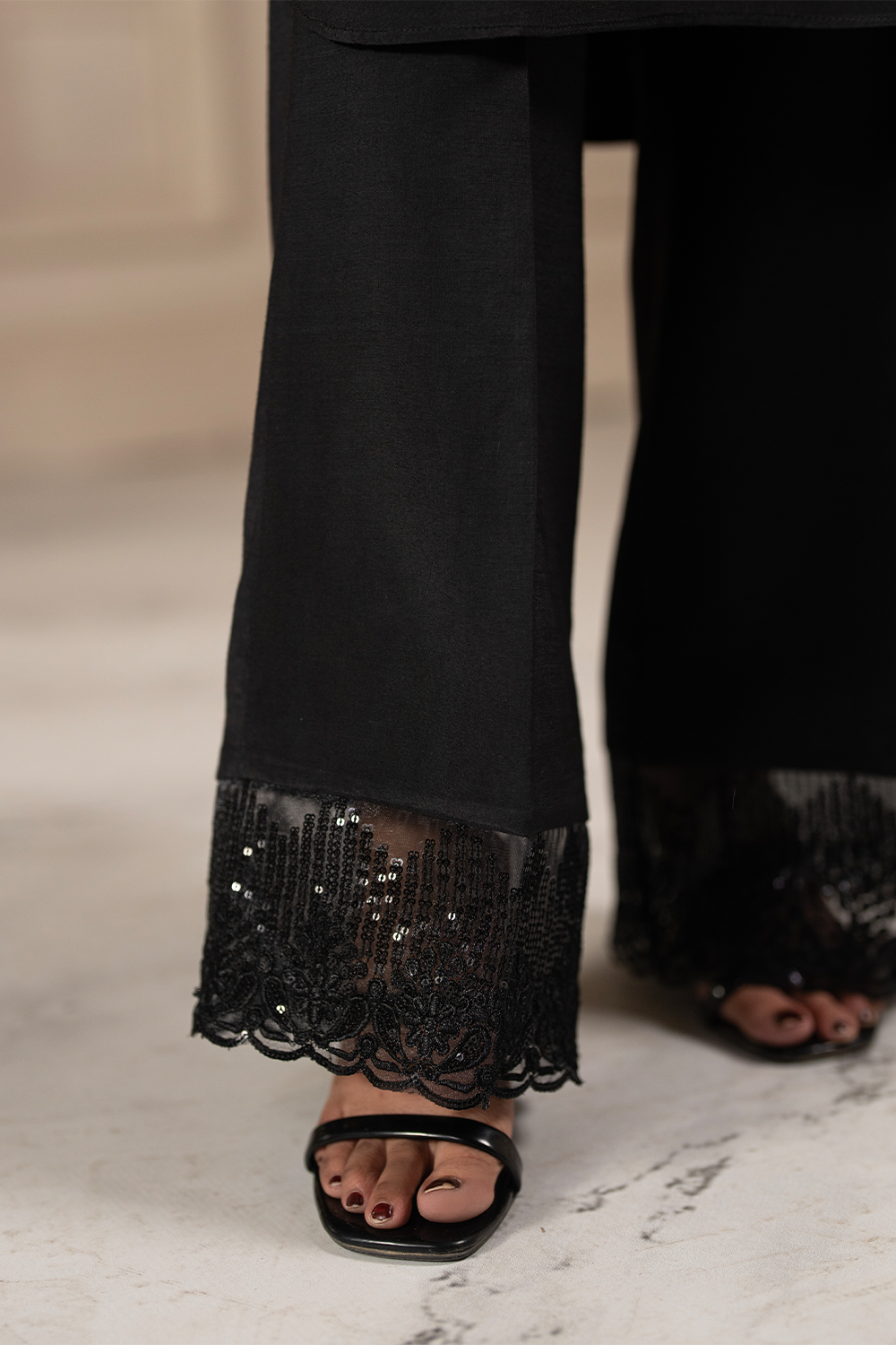 Black Theory | Embroidered Raw Silk