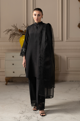 Black Theory | Embroidered Raw Silk