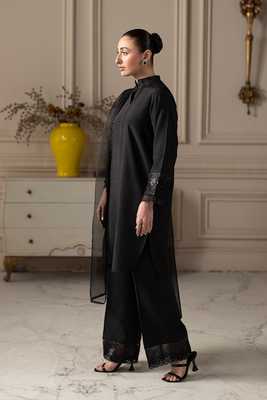 Black Theory | Embroidered Raw Silk