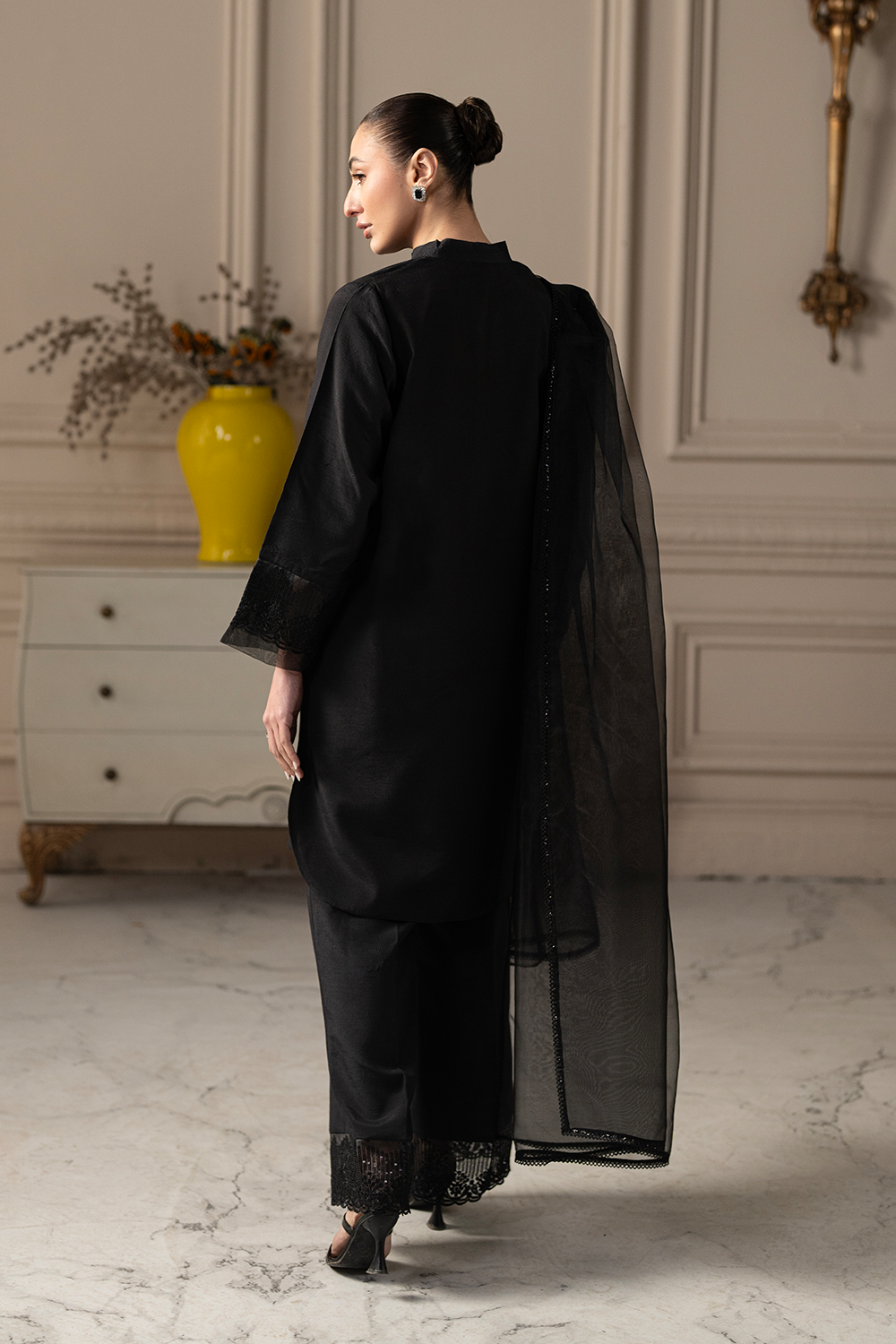 Black Theory | Embroidered Raw Silk
