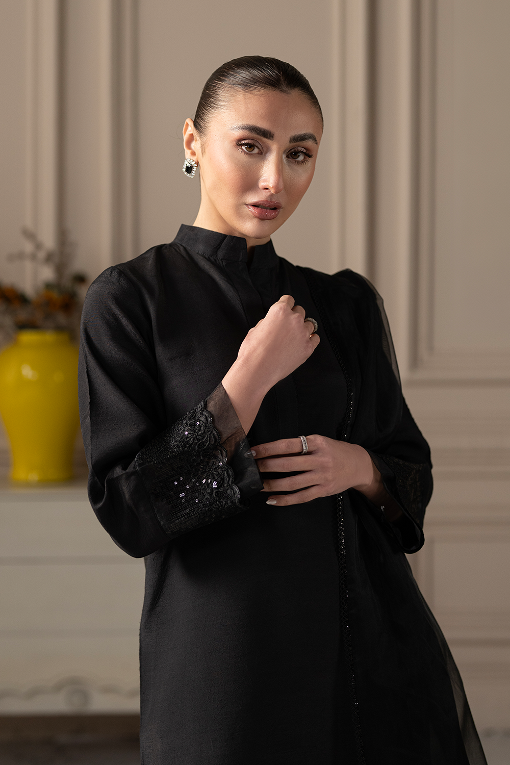 Black Theory | Embroidered Raw Silk