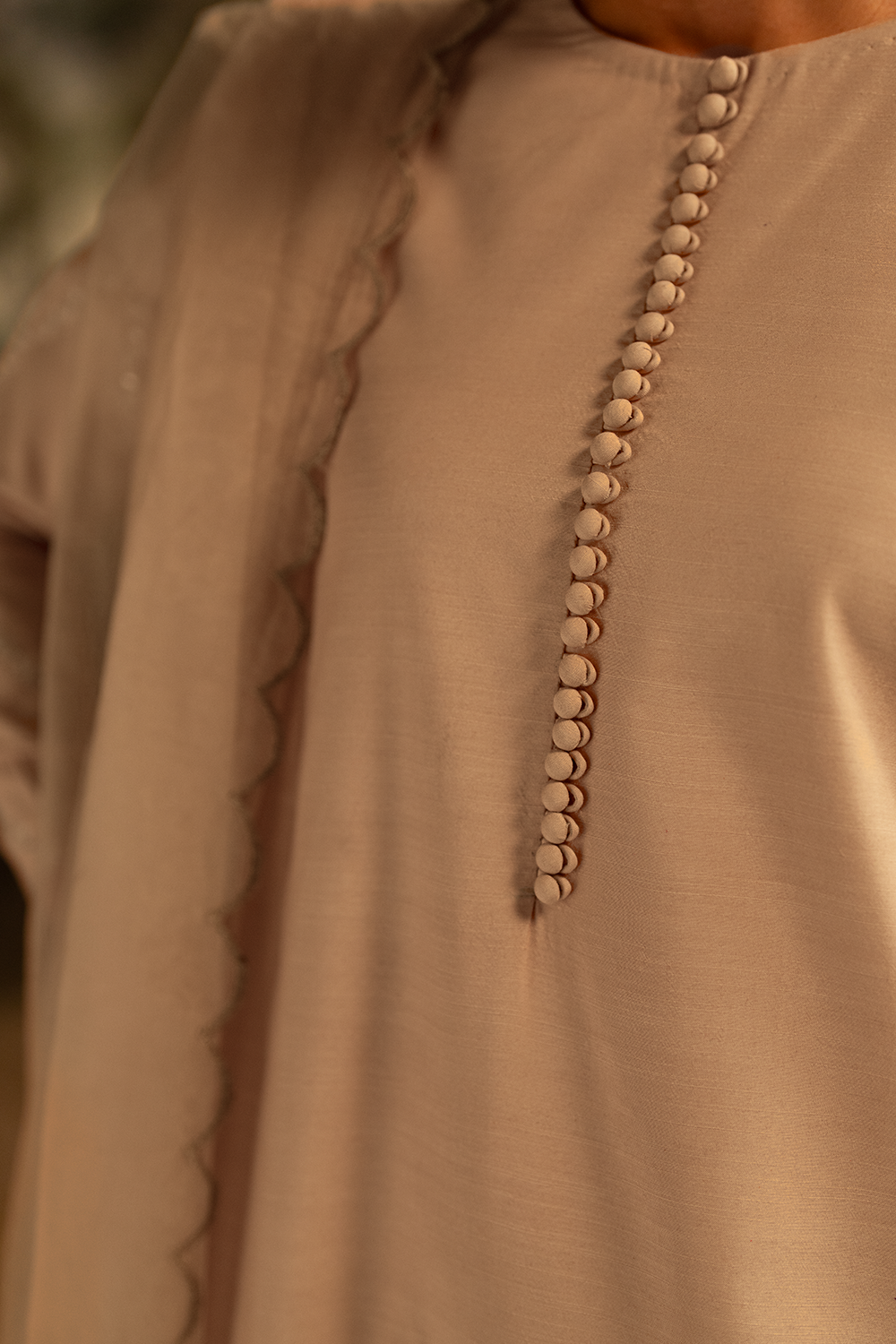 Ivory Veil | Embroidered Raw Silk