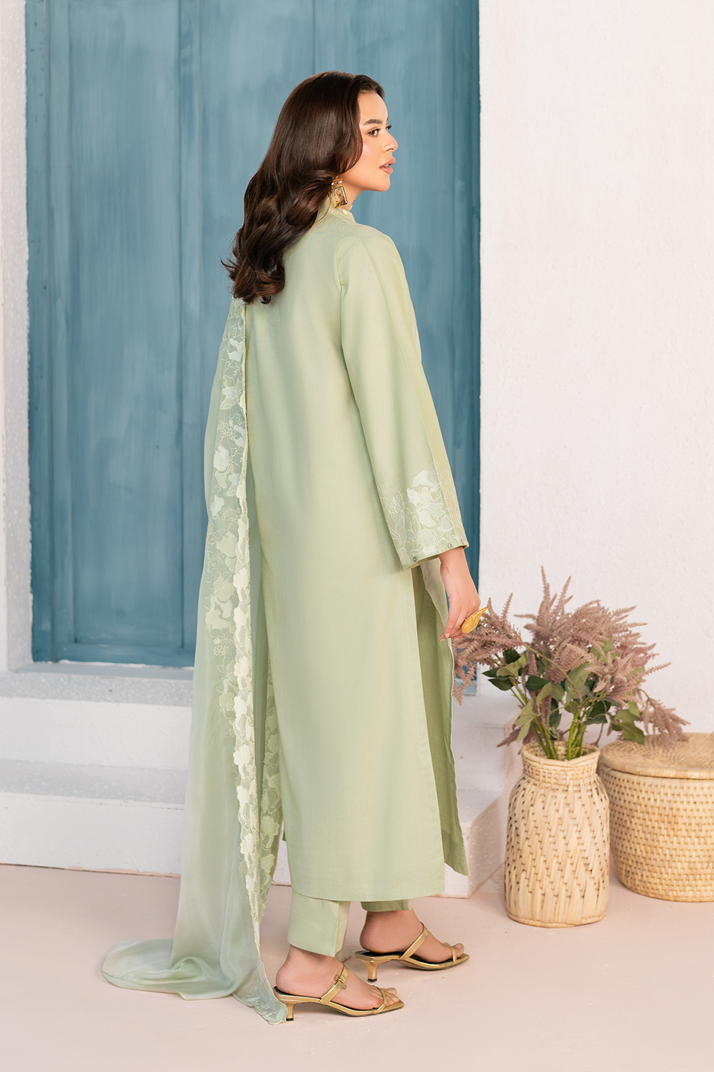 Embroidered 3PC | Mint Green