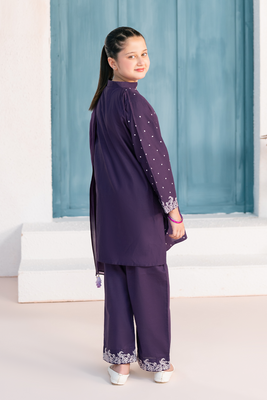 Embroidered 3Pc | Deep Plum