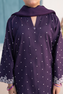 Embroidered 3Pc | Deep Plum