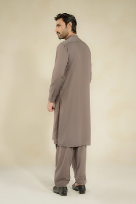 MEN SHALWAR KAMEEZ | TAUPE GREY