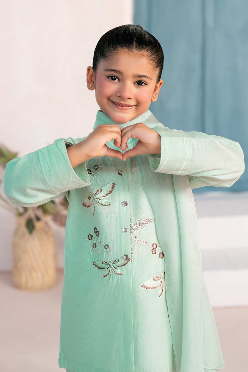 Embroidered 3PC | Seafoam
