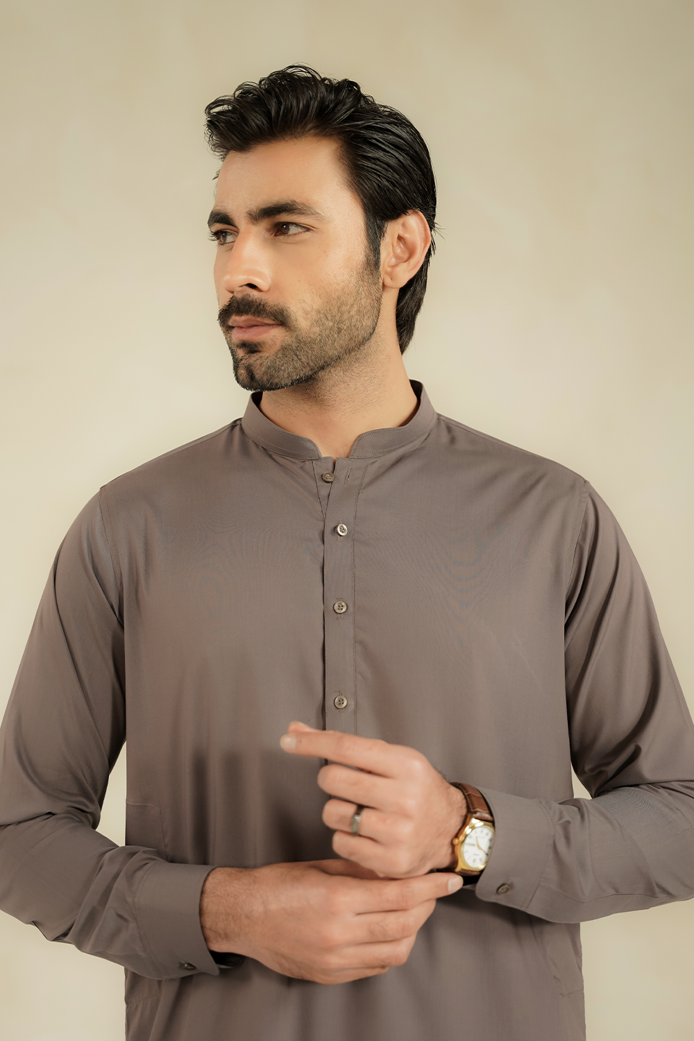 MEN SHALWAR KAMEEZ | TAUPE GREY