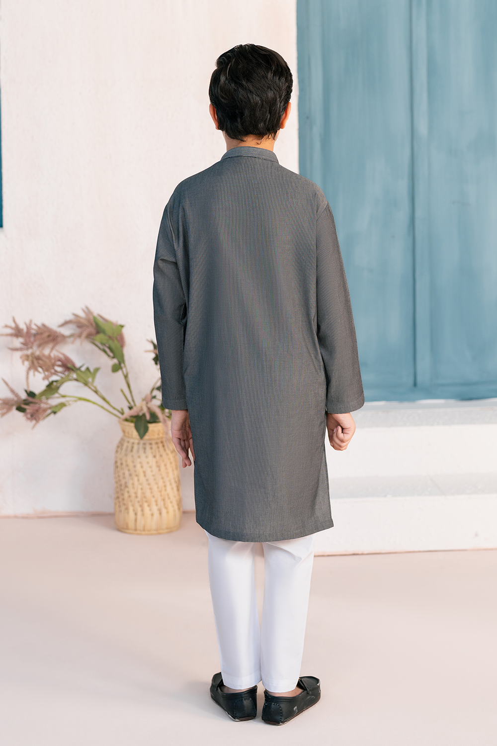 Charcoal Grey | Kids - Kurta Trouser