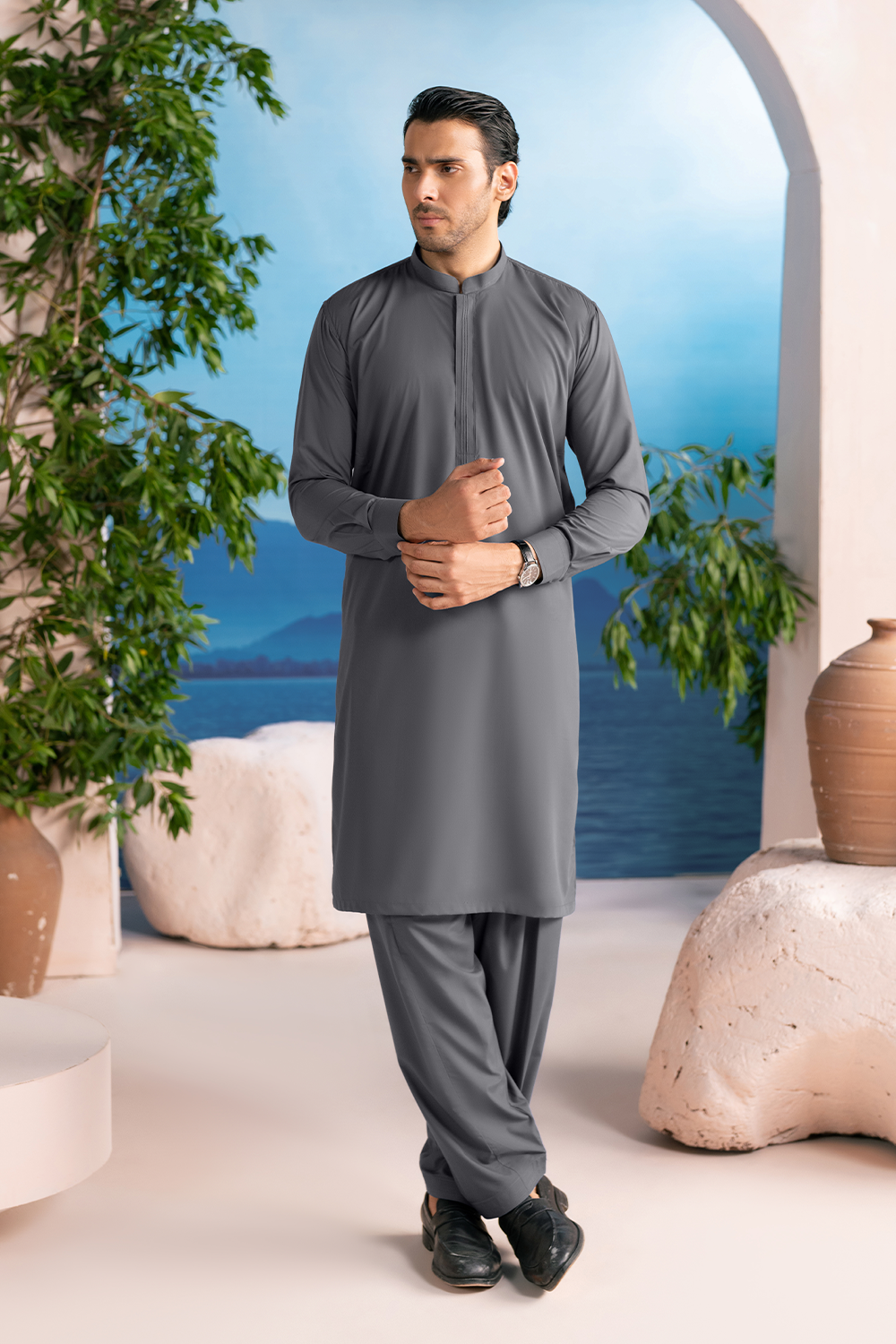 Shalwar Kameez | Slate Grey