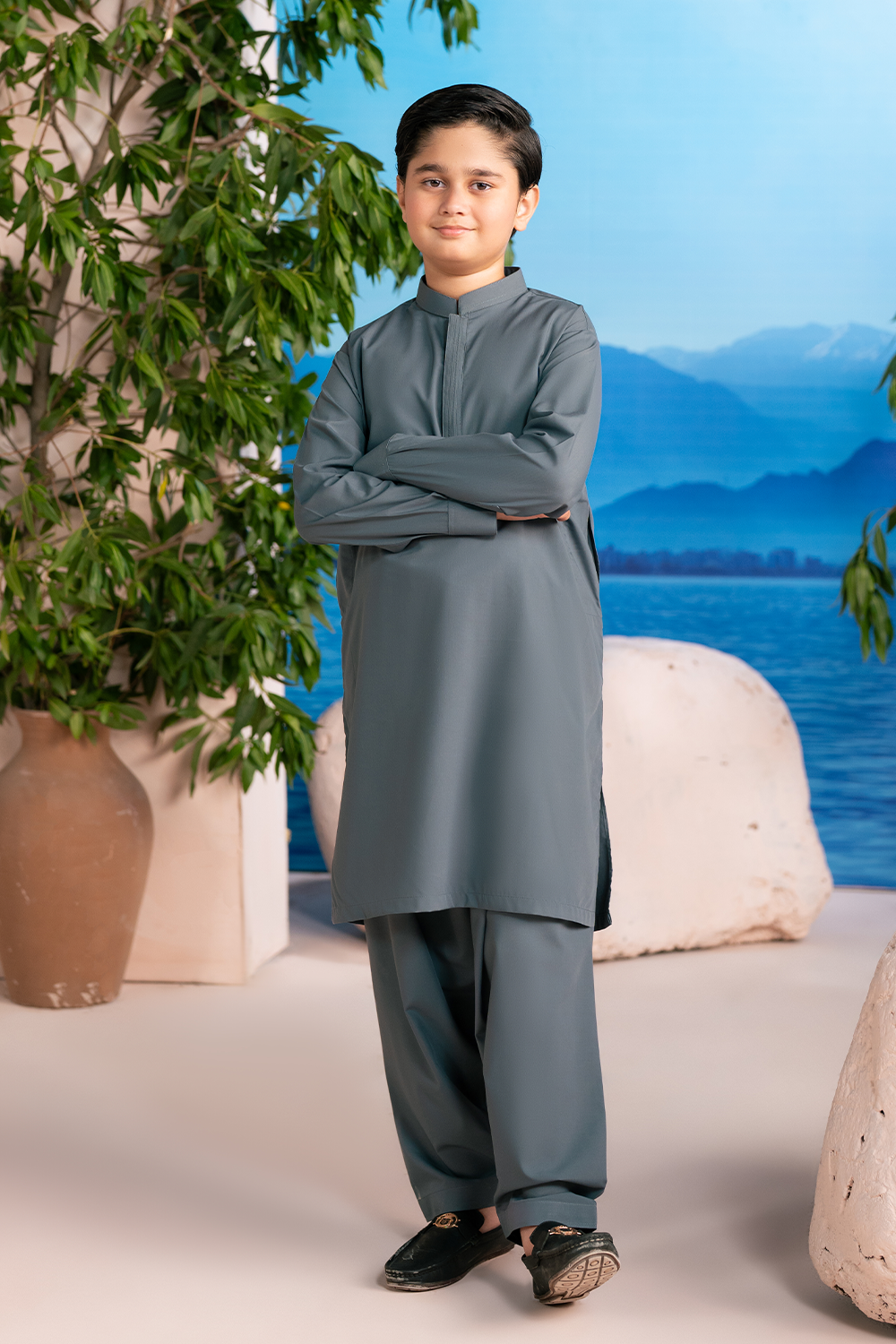 Slate Grey | Kids - Shalwar Kameez