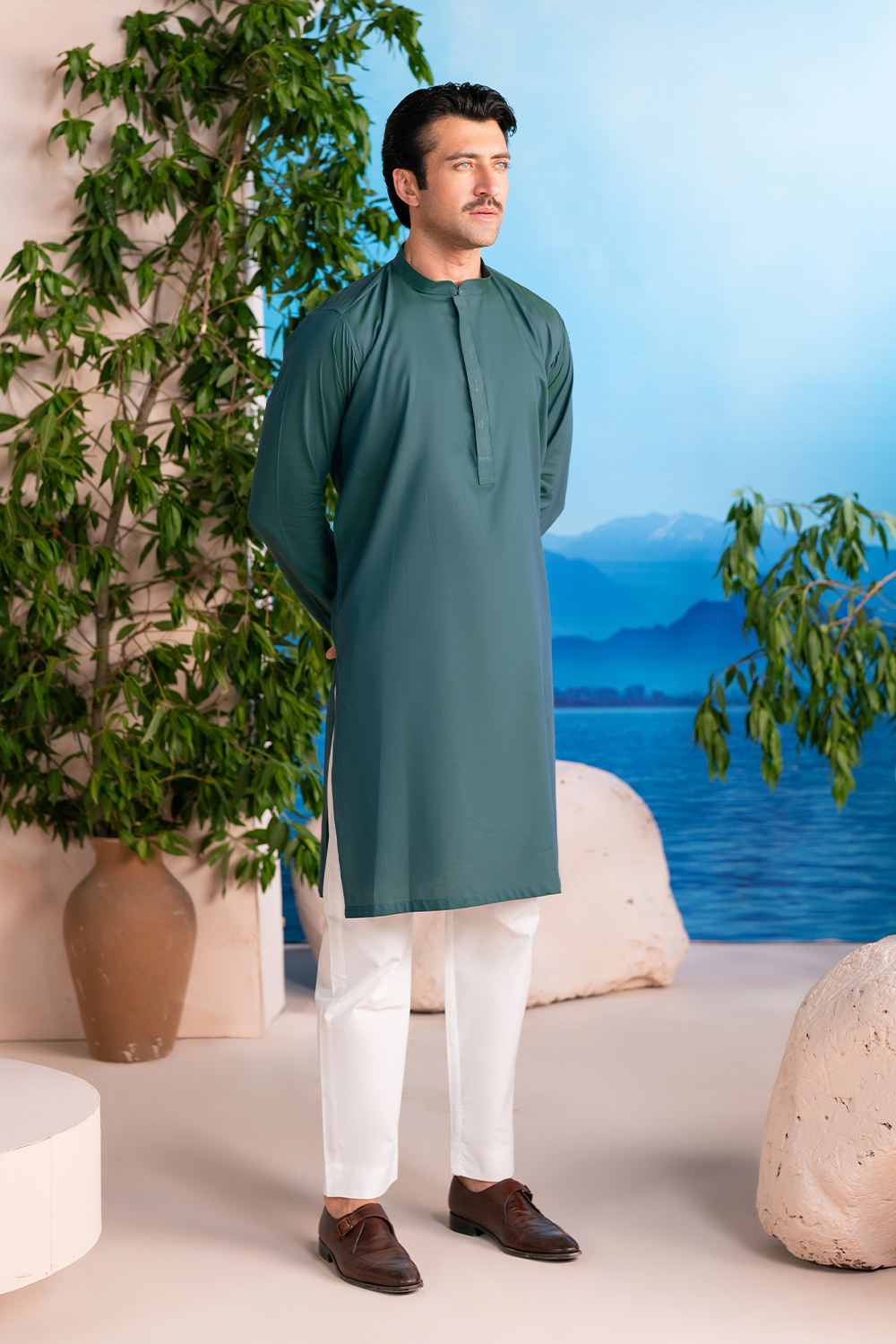 Deep Pine Green | Kurta Trouser