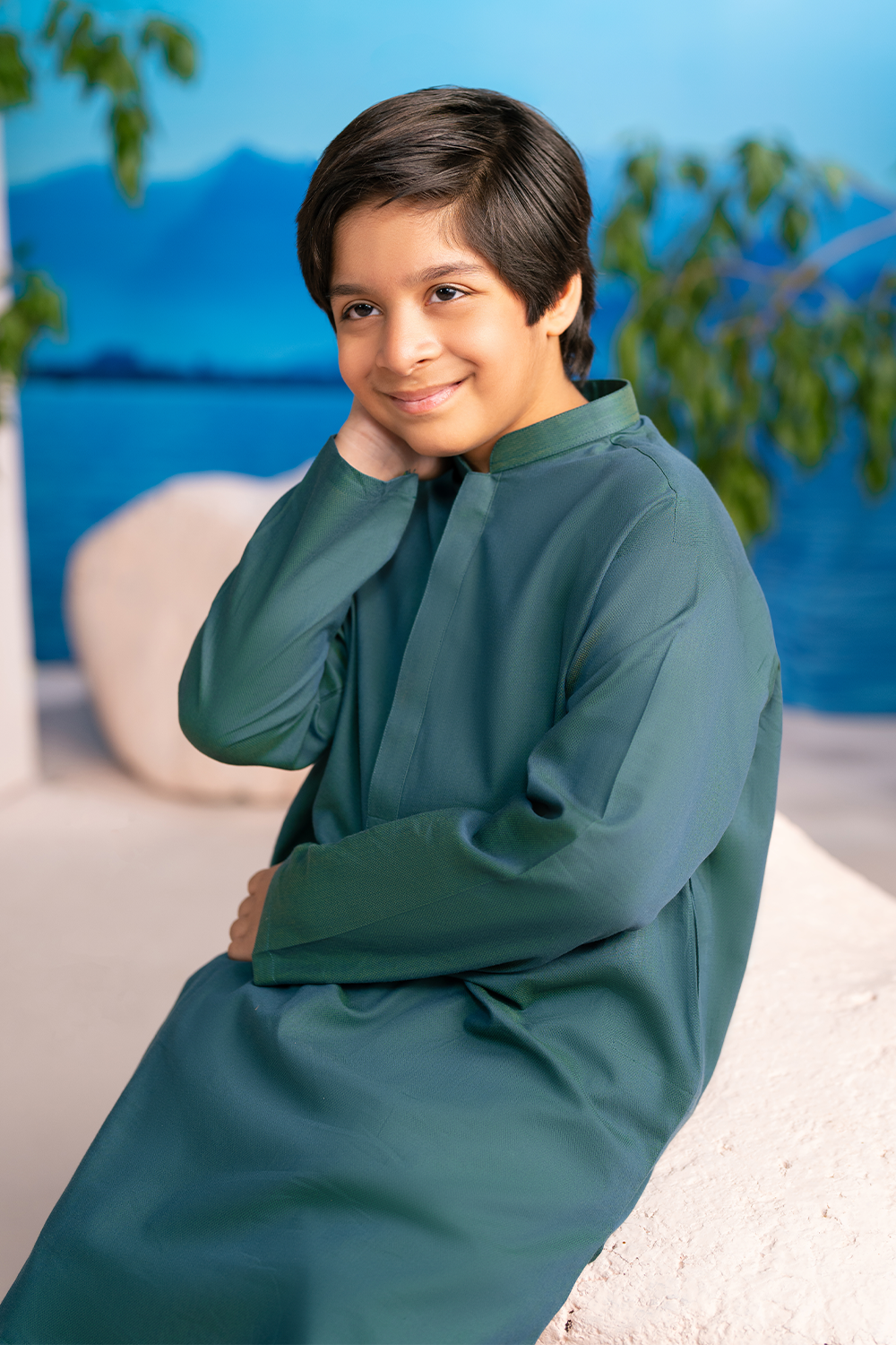 Deep Pine Green | Kids - Kurta Trouser