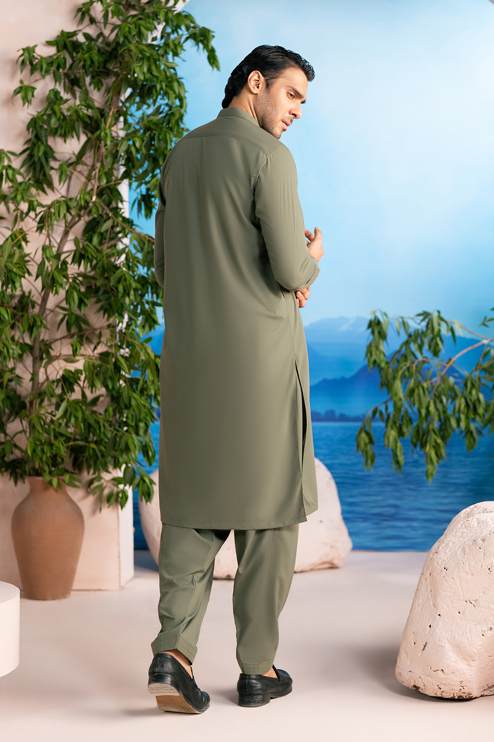 Olive Green | Shalwar Kameez