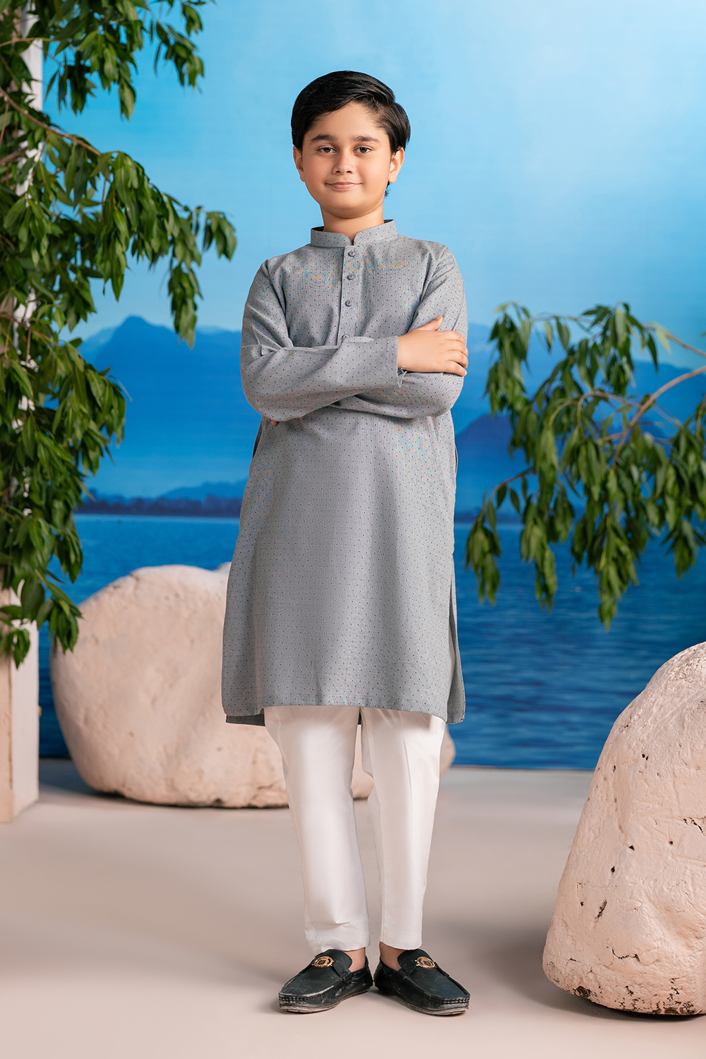 Dove Grey | Kids - Kurta Trouser