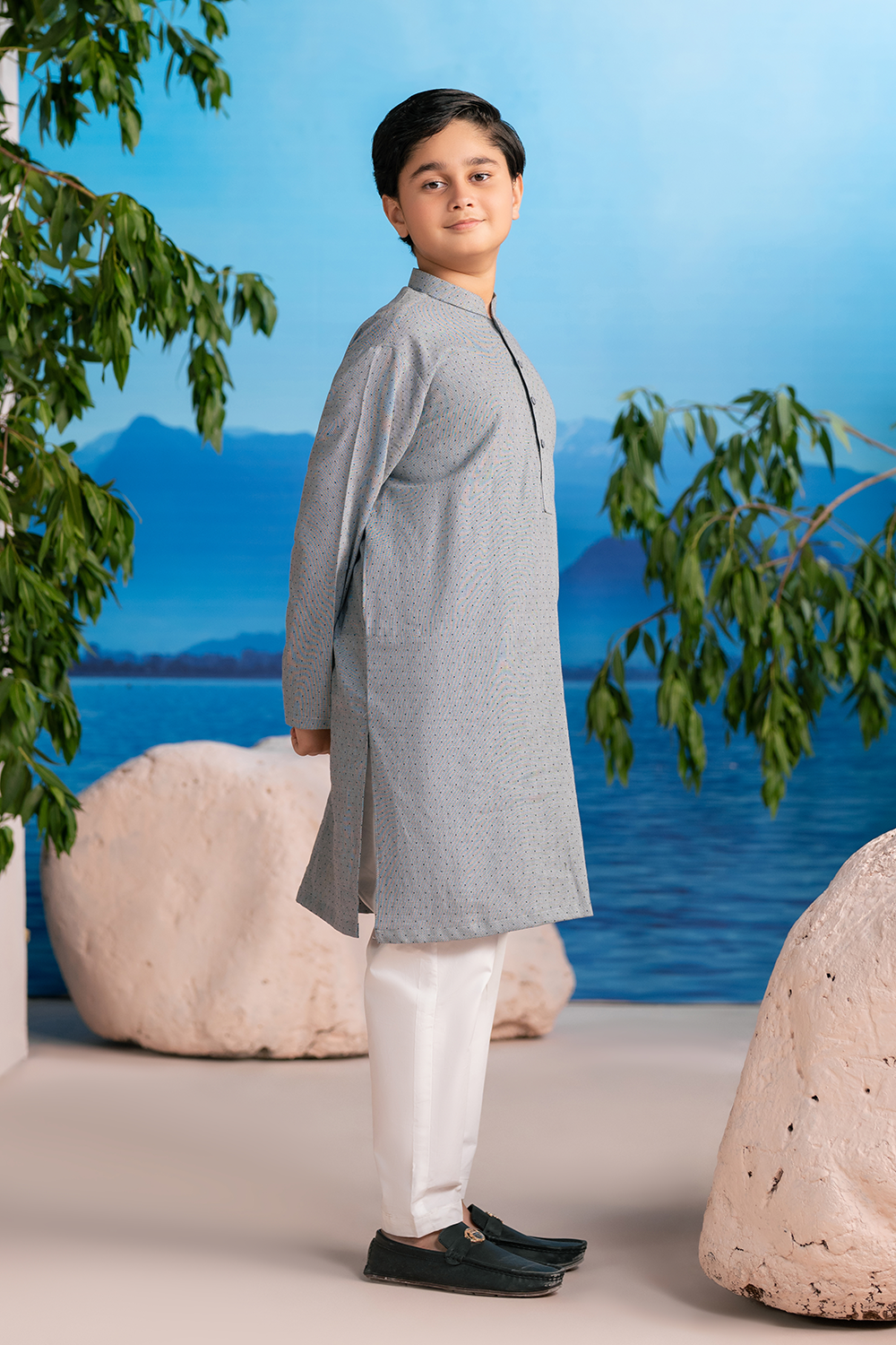 Dove Grey | Kids - Kurta Trouser