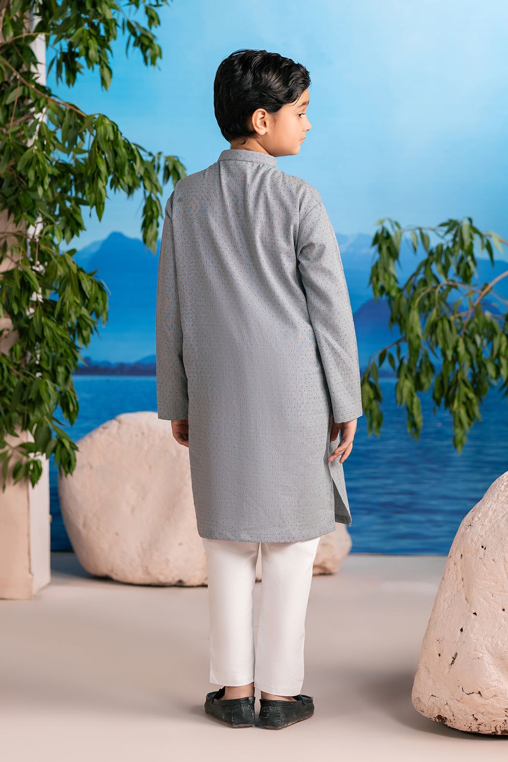Dove Grey | Kids - Kurta Trouser