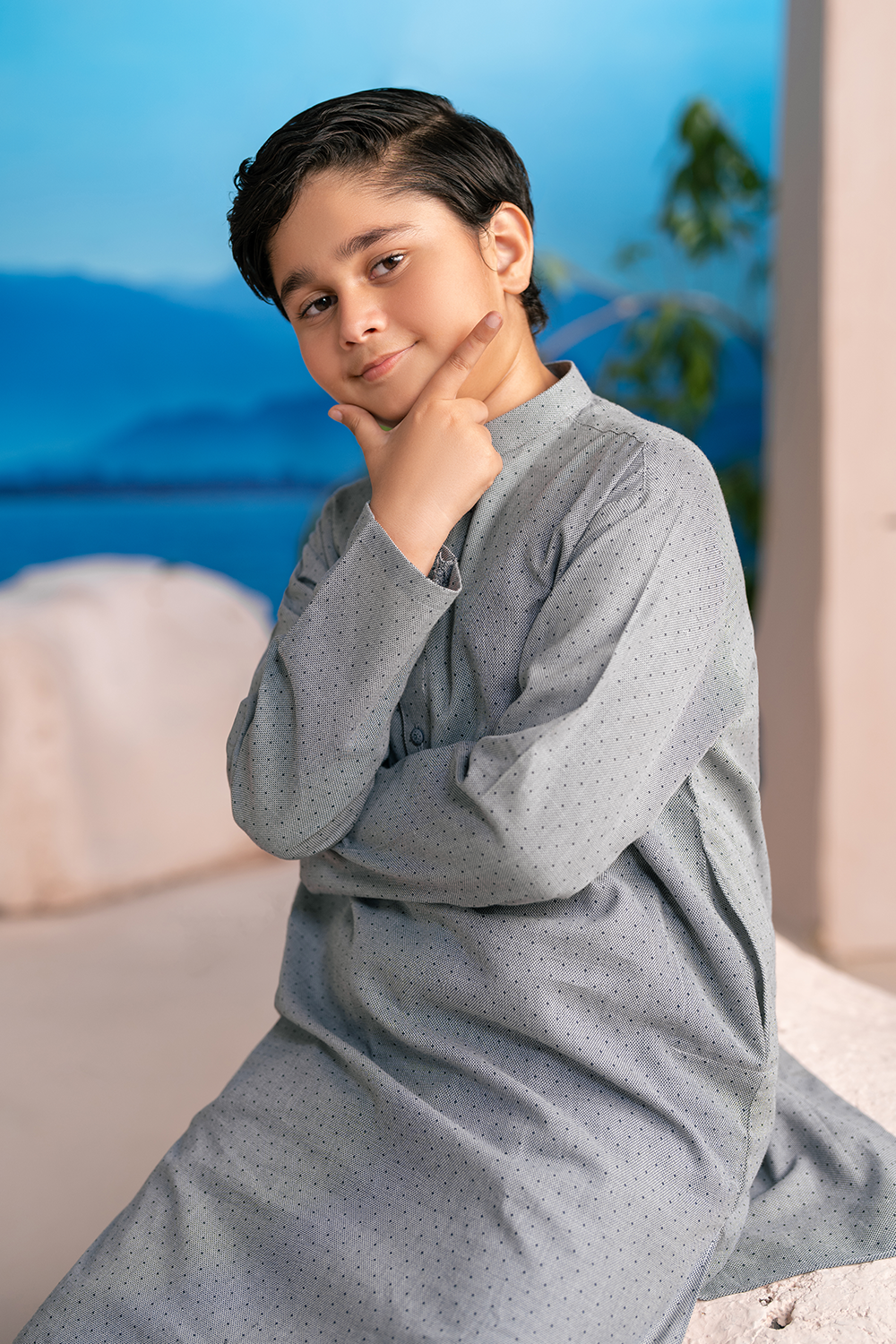 Dove Grey | Kids - Kurta Trouser