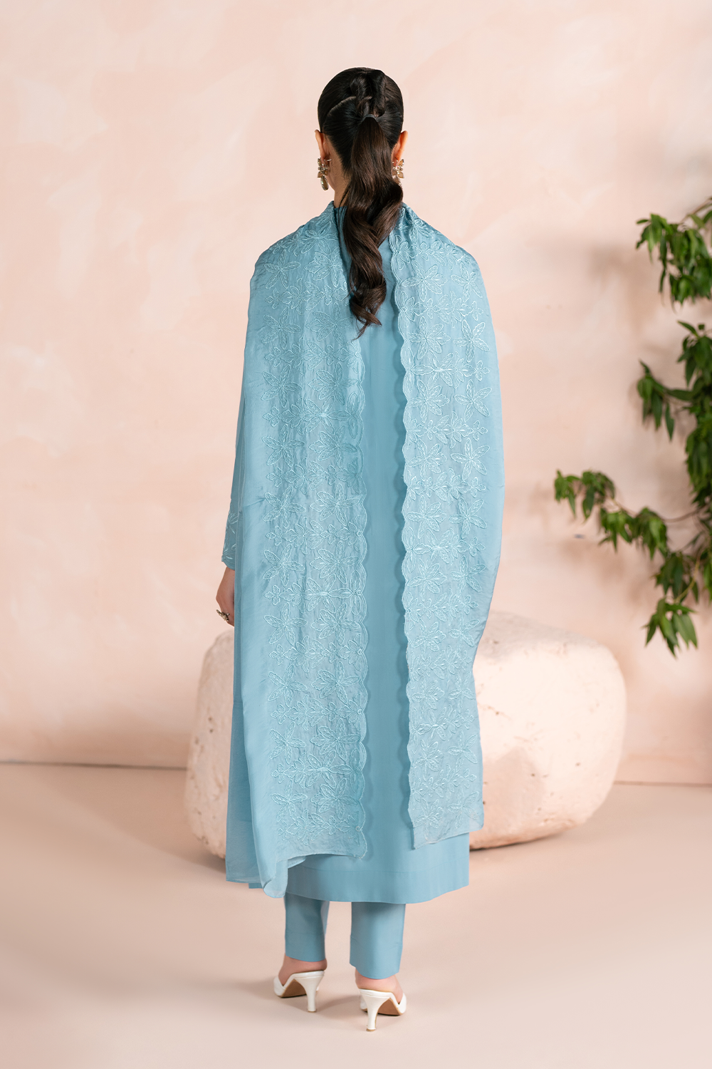 Embroidered 3PC | Lilly Blue