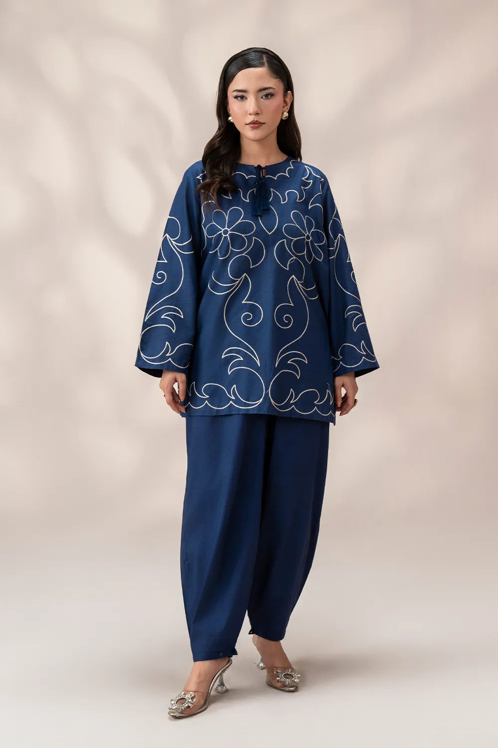 Dahlia — Navy Embroidered Co-ord Set