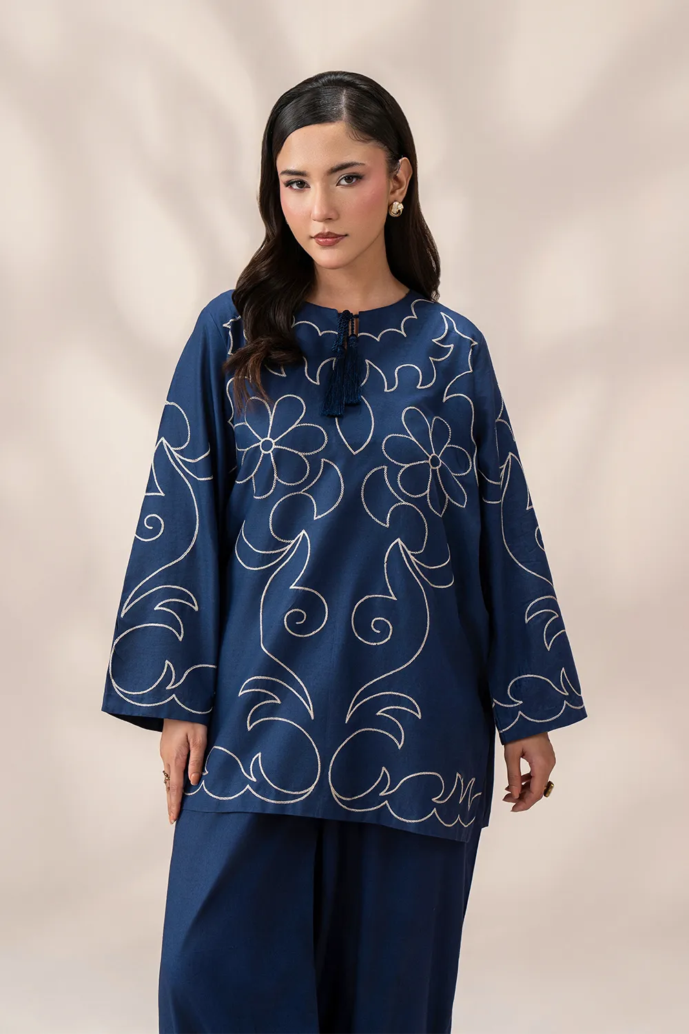 Dahlia — Navy Embroidered Co-ord Set