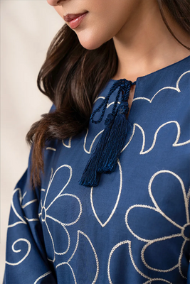 Dahlia — Navy Embroidered Co-ord Set