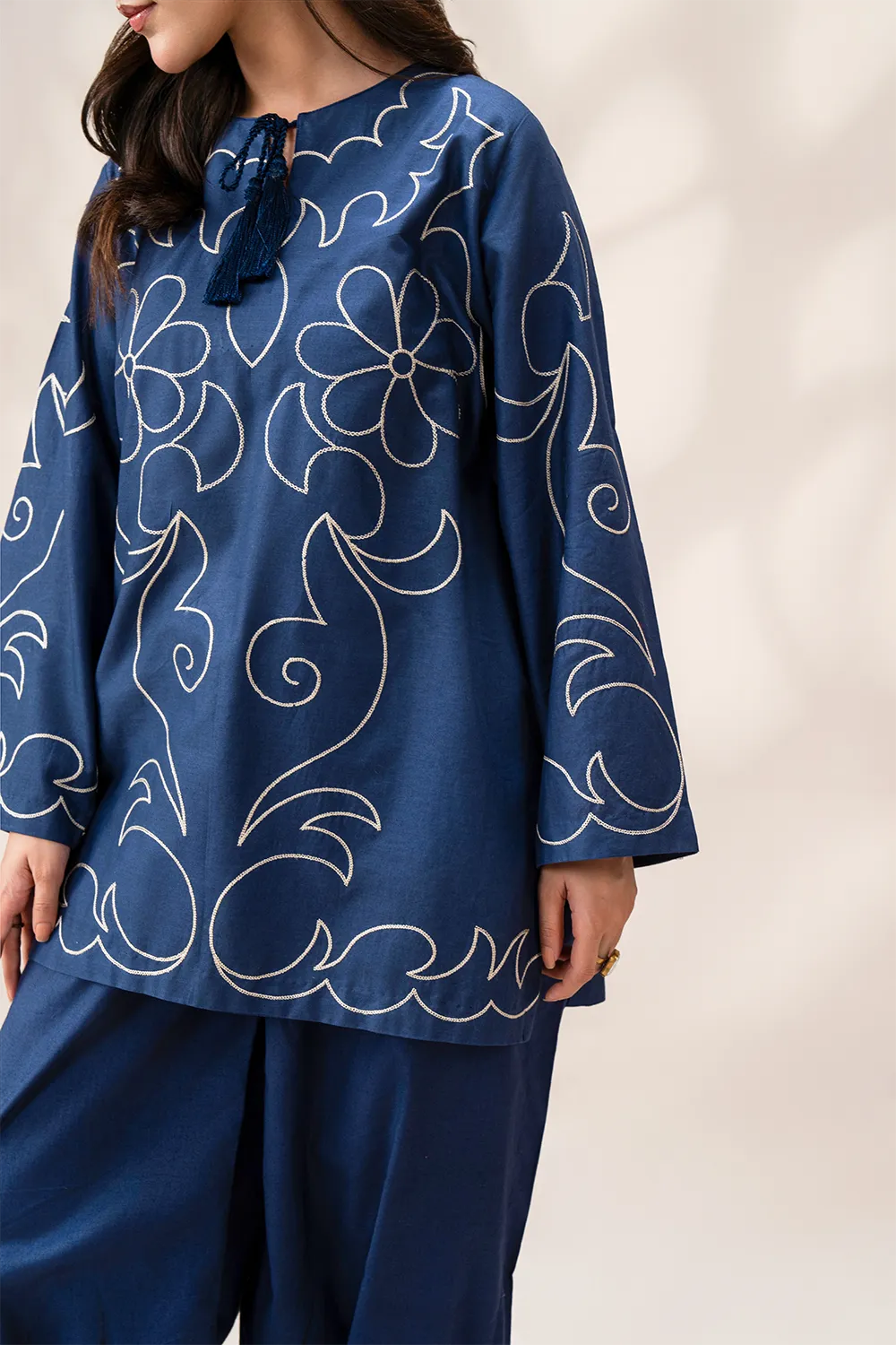 Dahlia — Navy Embroidered Co-ord Set