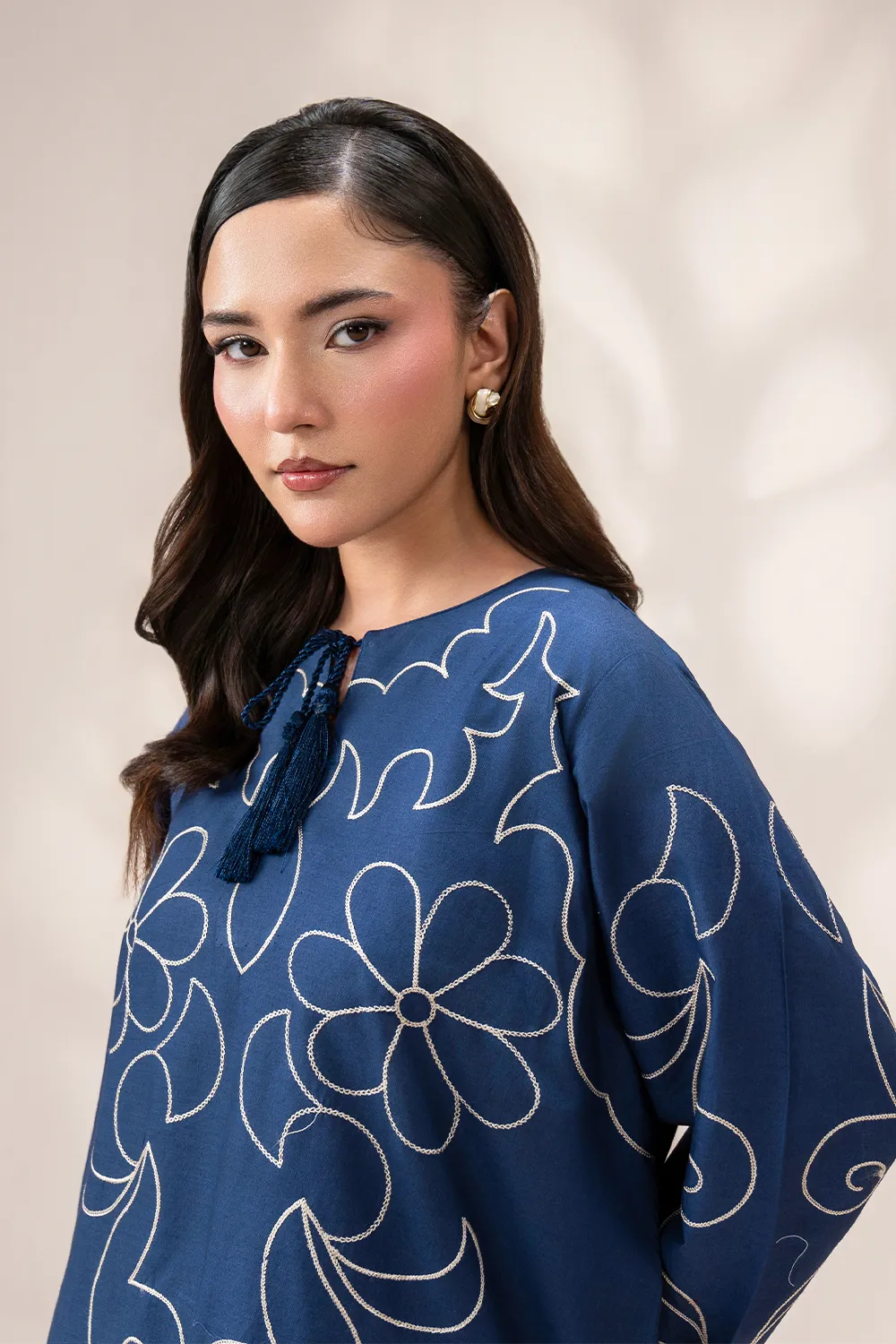 Dahlia — Navy Embroidered Co-ord Set