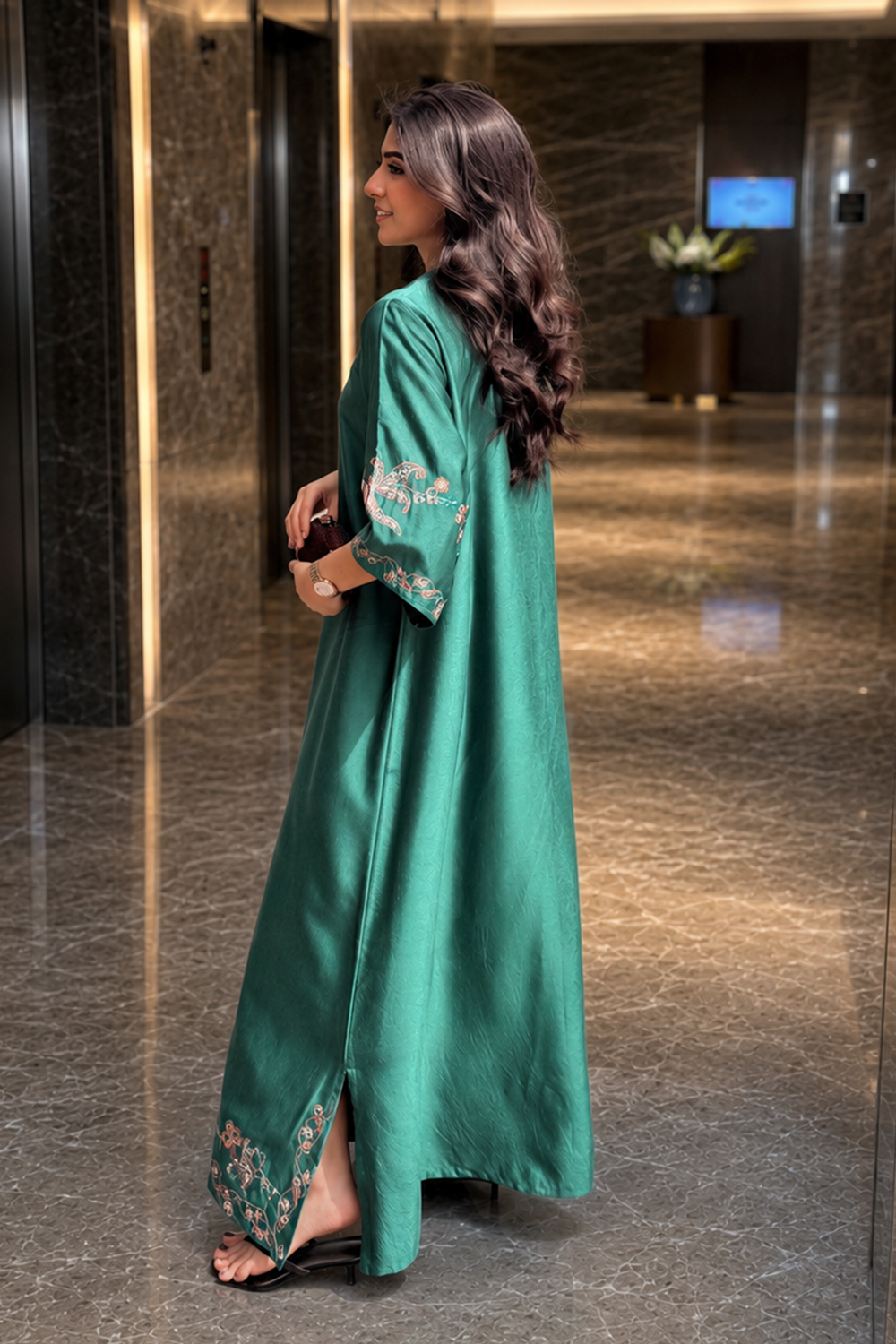 Emerald Bloom Kaftan