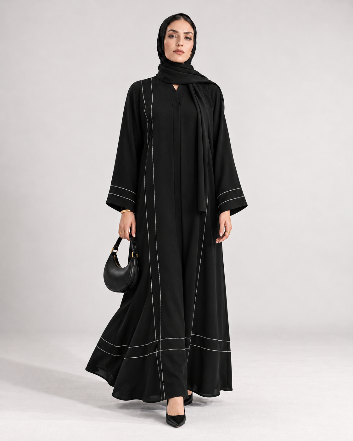 The Contrast Stitch Abaya