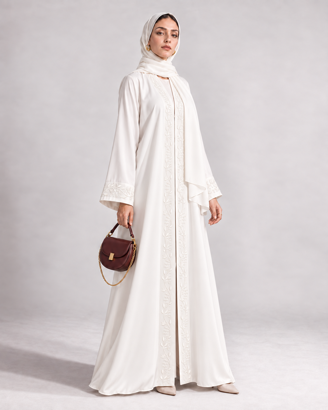 The Pearl White Abaya