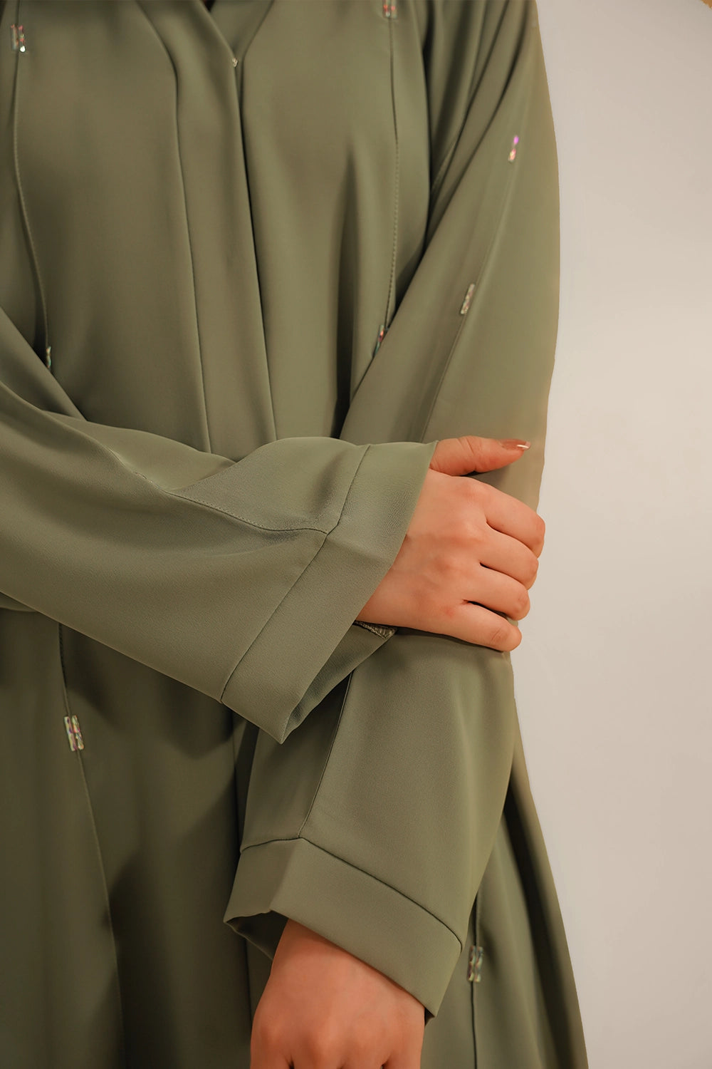 Embellished Abaya Set | Sage Green