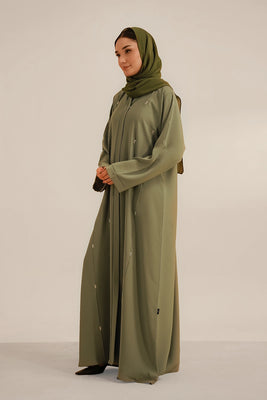 Embellished Abaya Set | Sage Green
