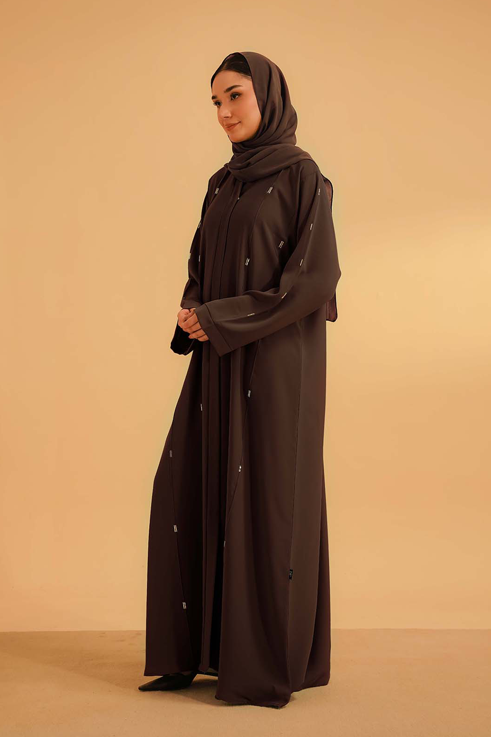 Embellished Abaya Set | Mocha Brown