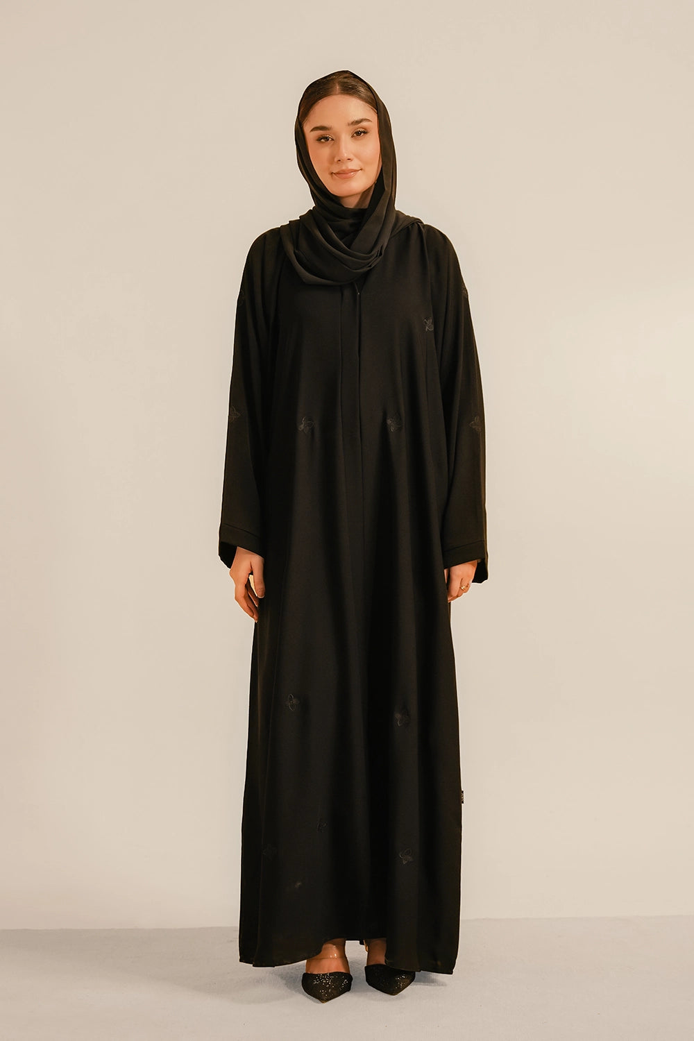 Embroidered Abaya Set | Black