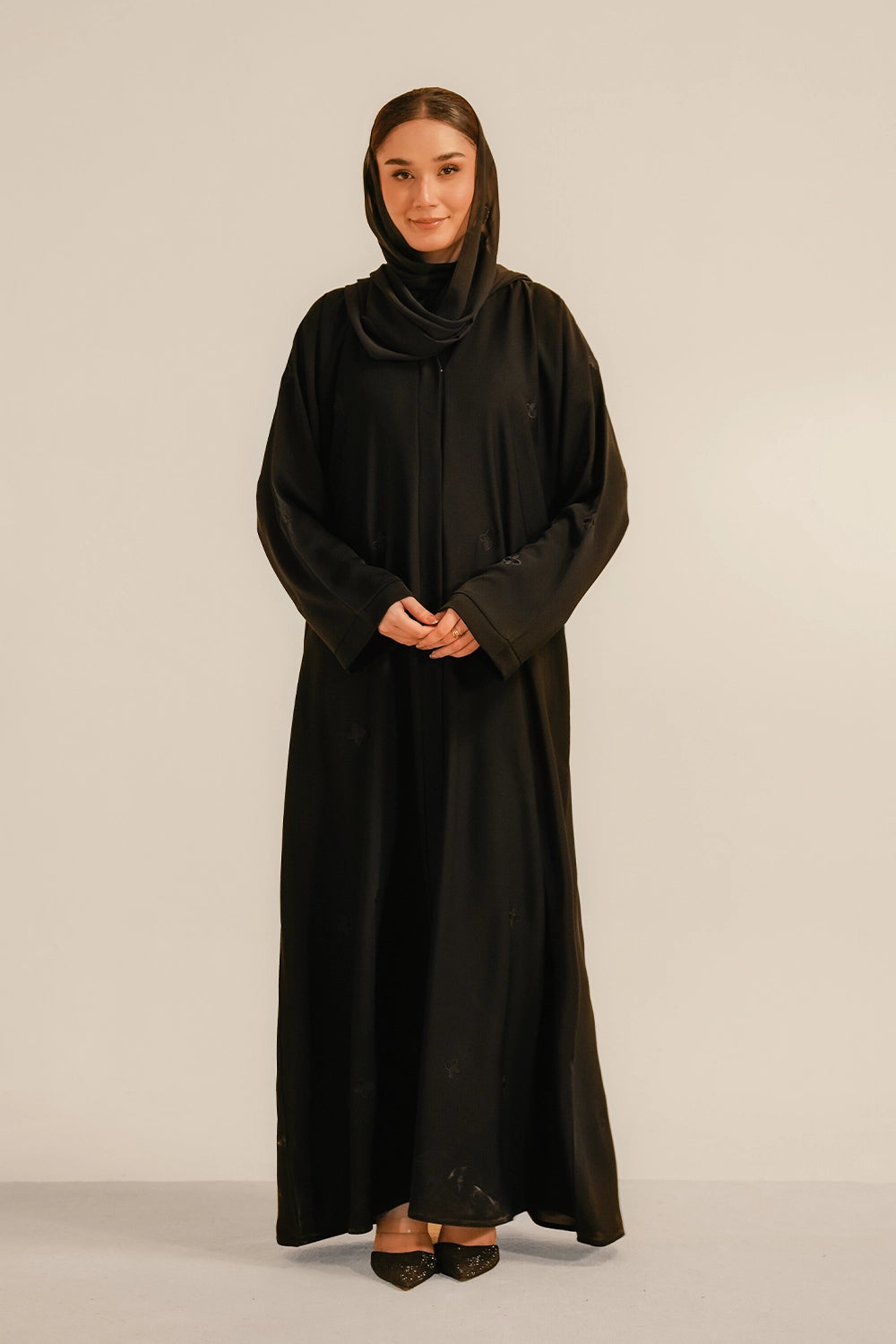 Embroidered Abaya Set | Black