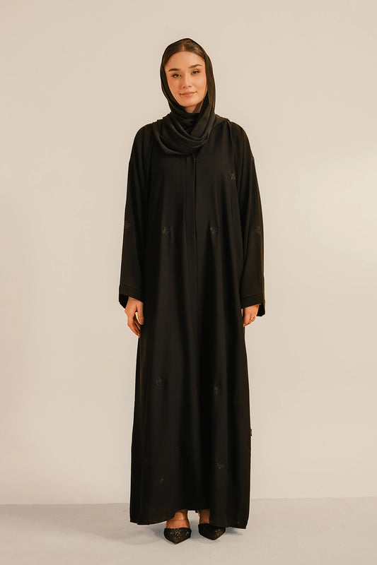 Embroidered Abaya Set | Black 1000
