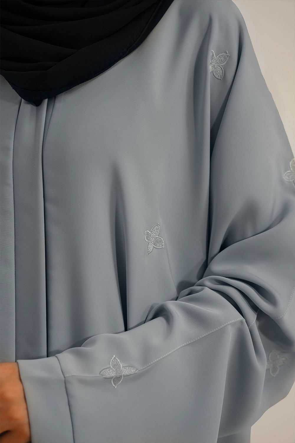 Embroidered Abaya Set | Sky Blue