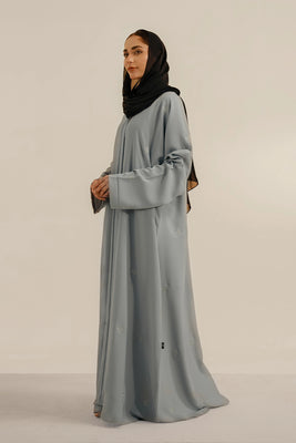 Embroidered Abaya Set | Sky Blue