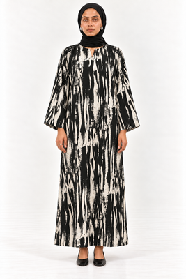 Monochrome Brush Dress