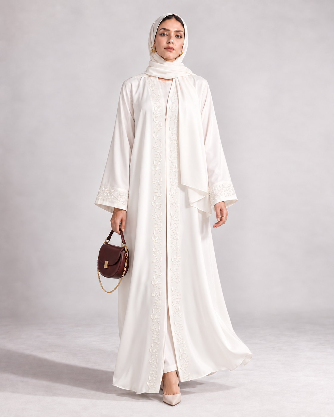 The Pearl White Abaya